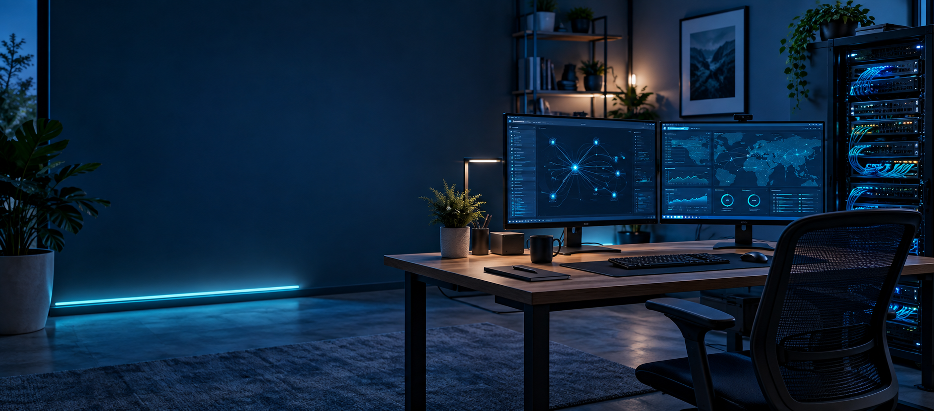 Modern IT support and cybersecurity workstation